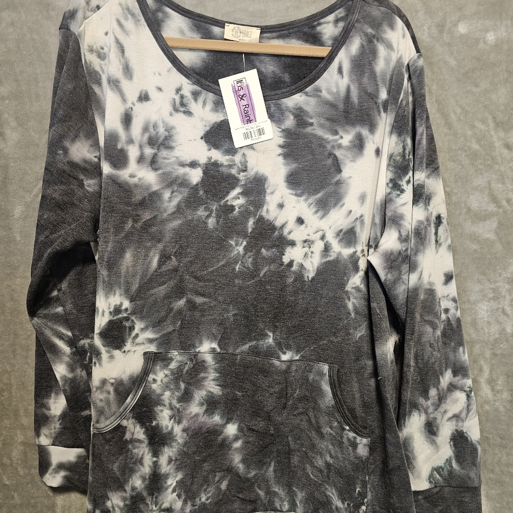 NWT BE Stage Tie Dye B&W Sweatshirt 3x